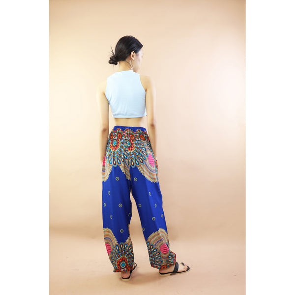 Chrysanths Flower Women Harem Pants In Blue PP0004 020390 04