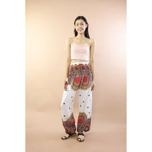 Chrysanths Flower Women Harem Pants In White PP0004 020390 05