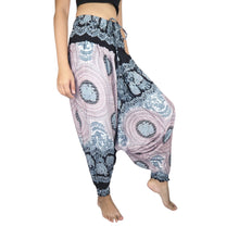 Load image into Gallery viewer, Mandala Elephant  Unisex Aladdin drop crotch pants in White PP0056 020071 03