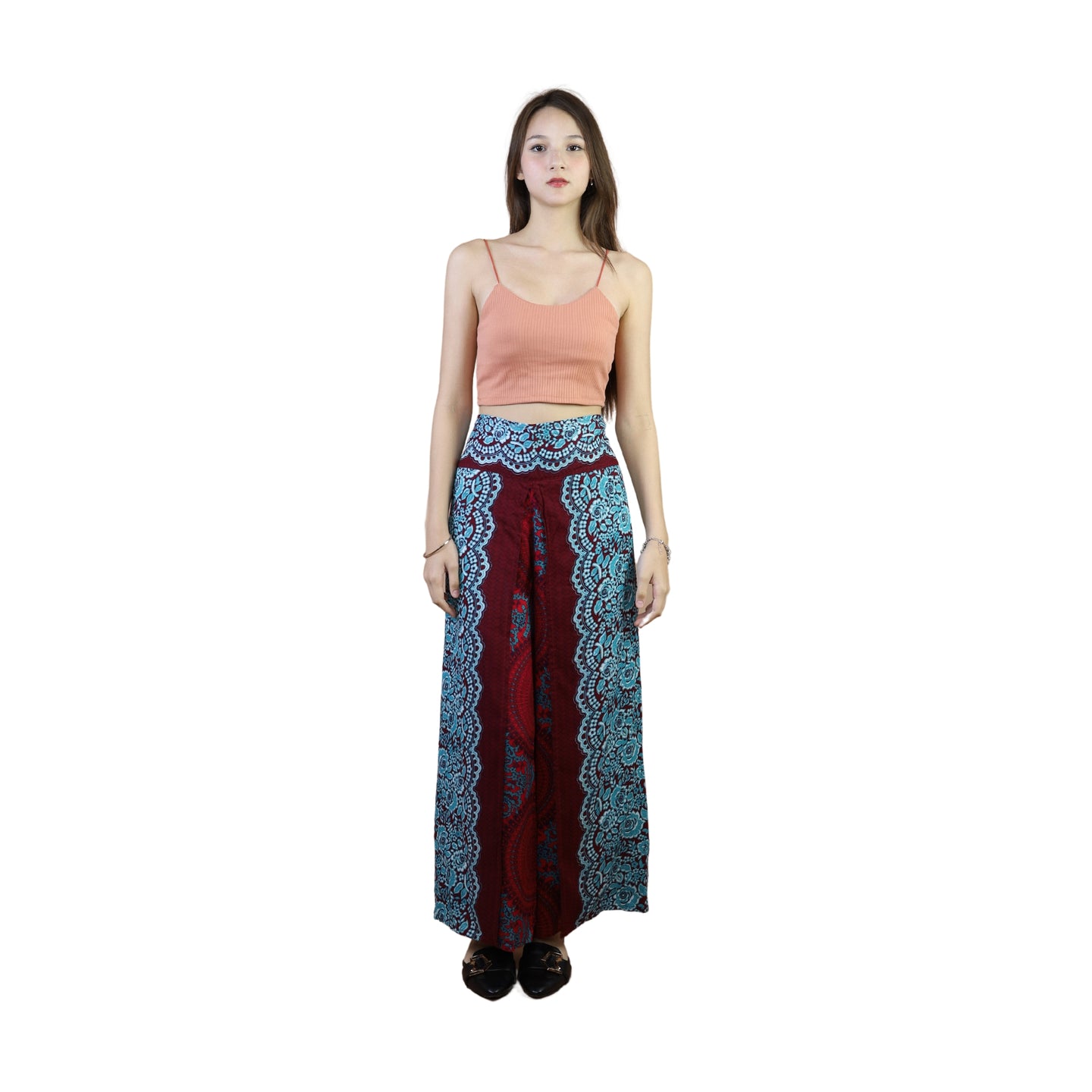 Princess Mandala Women Palazzo Pants in Red PP0076 020030 01