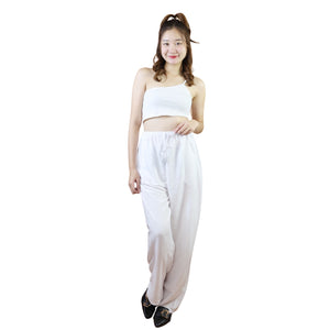 Solid Color Unisex Drawstring Wide Leg Pants in White PP0216 020000 04