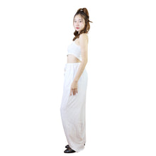 Load image into Gallery viewer, Solid Color Unisex Drawstring Wide Leg Pants in White PP0216 020000 04