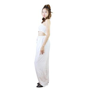 Solid Color Unisex Drawstring Wide Leg Pants in White PP0216 020000 04