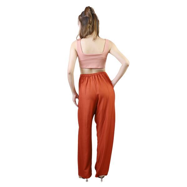Solid Color Unisex Drawstring Wide Leg Pants in Orange PP0216 020000 11