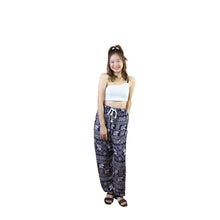 Load image into Gallery viewer, African Elephant Drawstring Genie Pants in Navy Blue PP0318 020004 04