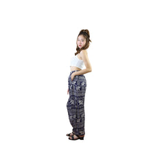 Load image into Gallery viewer, African Elephant Drawstring Genie Pants in Navy Blue PP0318 020004 04