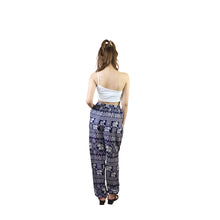 Load image into Gallery viewer, African Elephant Drawstring Genie Pants in Navy Blue PP0318 020004 04