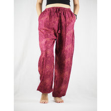 Load image into Gallery viewer, Paisley Mistery Unisex Drawstring Genie Pants in Red PP0110 020016 06