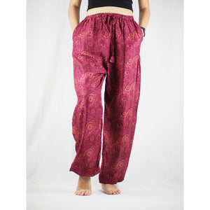 Paisley Mistery Unisex Drawstring Genie Pants in Red PP0110 020016 06