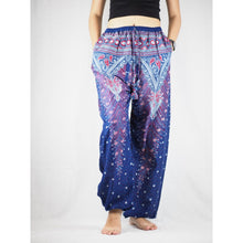 Load image into Gallery viewer, Peacock Unisex Drawstring Genie Pants in Navy Blue PP0110 020007 05