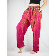 Load image into Gallery viewer, Peacock Unisex Drawstring Genie Pants in Pink PP0110 020008 01