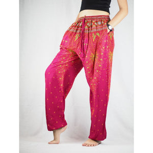 Peacock Unisex Drawstring Genie Pants in Pink PP0110 020008 01