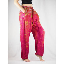 Load image into Gallery viewer, Peacock Unisex Drawstring Genie Pants in Pink PP0110 020008 01