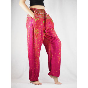 Peacock Unisex Drawstring Genie Pants in Pink PP0110 020008 01