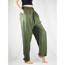 Load image into Gallery viewer, Solid Color Unisex Drawstring Genie Pants in Olive PP0110 020000 13