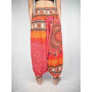Tribal Dashiki Unisex Aladdin drop crotch pants in Orange PP0056 020060 03