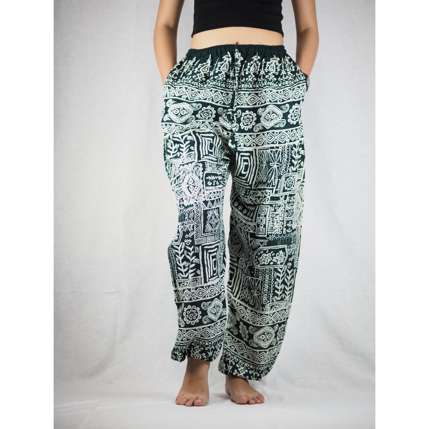 Urban Print Unisex Drawstring Genie Pants in Green PP0110 020001 05