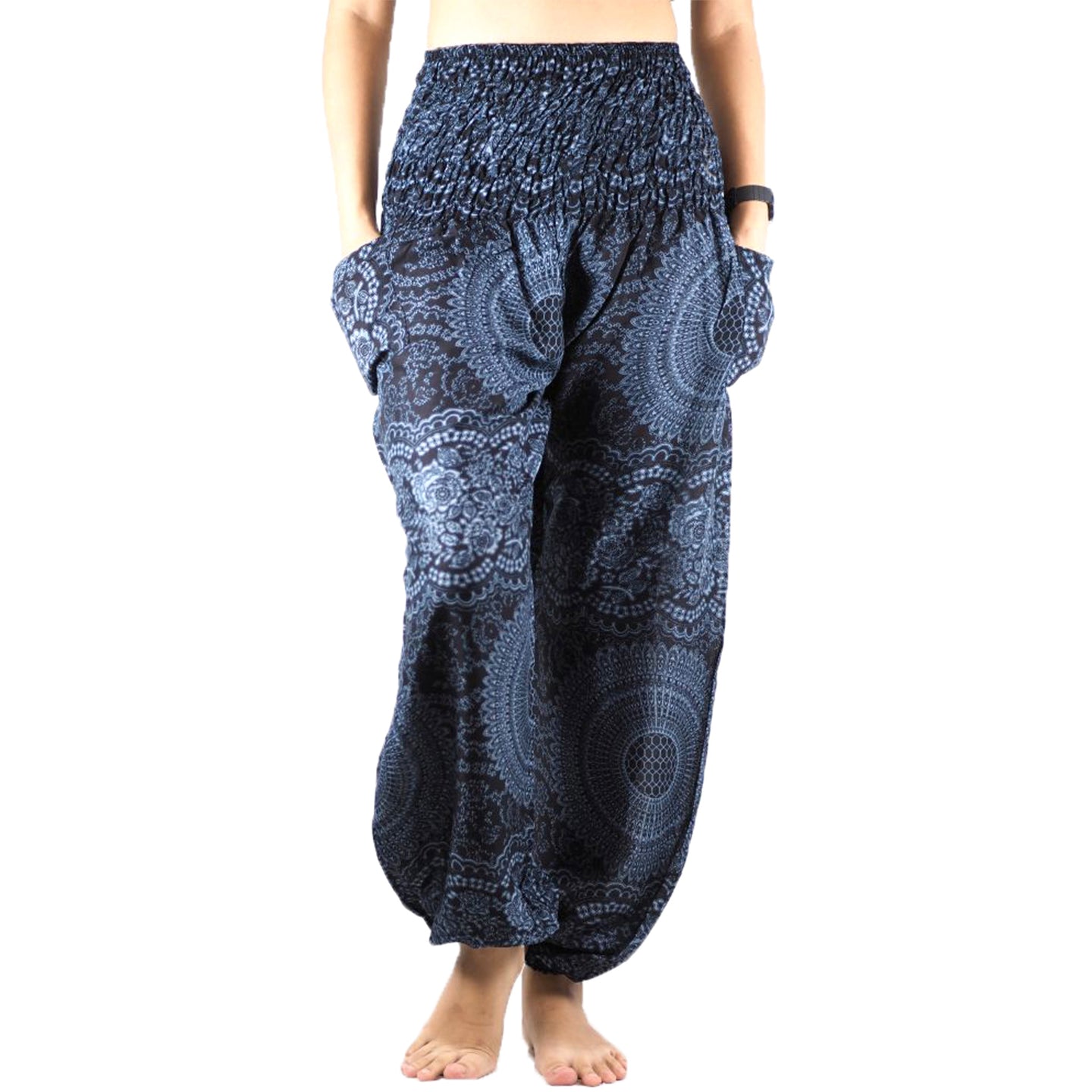 Monotone Mandala 31 men/women harem pants in Black PP0004 020031 05