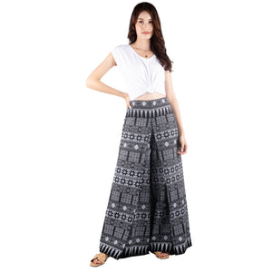 Greek Boho Unisex Cotton Palazzo pants in Black PP0076 010040 01