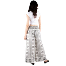 Load image into Gallery viewer, Quadrille Mandala Stripe Unisex Cotton Palazzo pants in White PP0076 010082 01