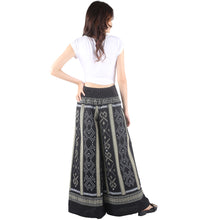 Load image into Gallery viewer, Ikat stripe Unisex Cotton Palazzo pants in Black PP0076 010089 01