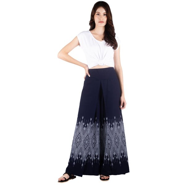 Thai Royal Unisex Cotton Palazzo pants in Navy PP0076 010092 01