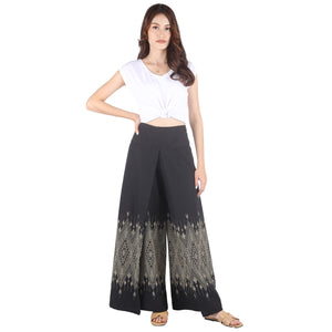 Thai Royal Unisex Cotton Palazzo pants in Black PP0076 010093 01