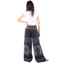 Load image into Gallery viewer, Rooster Boho Folklore Unisex Cotton Palazzo pants in Black PP0076 010095 01
