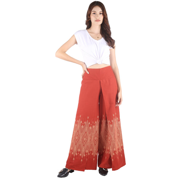 Thai Royal Unisex Cotton Palazzo pants in Orange PP0076 010096 01