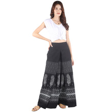 Load image into Gallery viewer, Rooster Folklore Stripes Unisex Cotton Palazzo pants in Black PP0076 010098 01