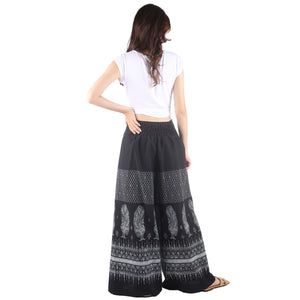 Rooster Folklore Stripes Unisex Cotton Palazzo pants in Black PP0076 010098 01