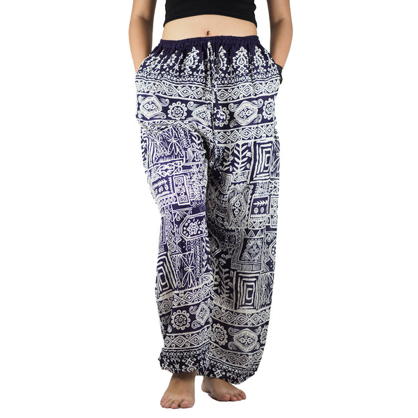 Urban Print Unisex Drawstring Genie Pants in Purple PP0110 020001 03