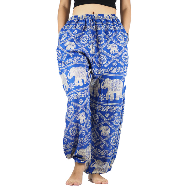 Imperial Elephant Unisex Drawstring Genie Pants in Bright Navy PP0110 020005 06