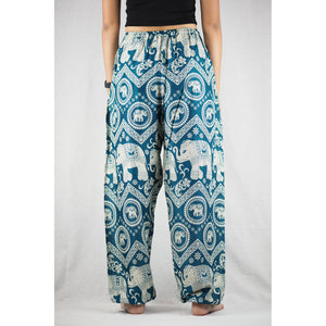 Buddha Elephant Unisex Drawstring Genie Pants in Green PP0110 020009 01