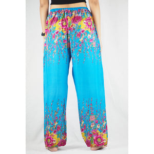 Floral Royal Unisex Drawstring Genie Pants in Blue PP0110 020010 02