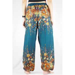 Floral Royal Unisex Drawstring Genie Pants in Ocean Blue PP0110 020010 07