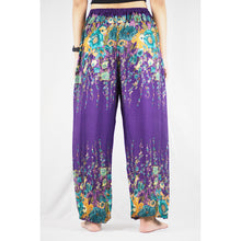 Load image into Gallery viewer, Floral Royal Unisex Drawstring Genie Pants in Purple PP0110 020010 12