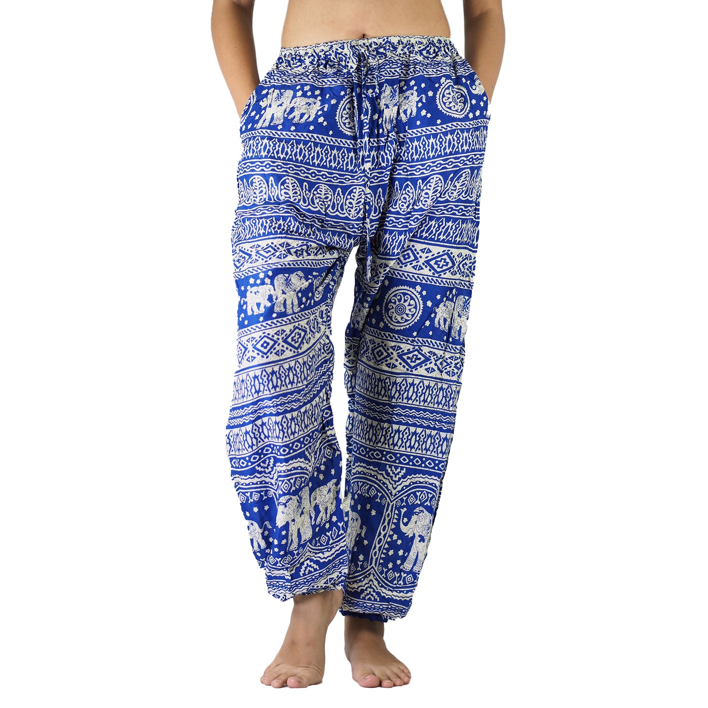 Elephant Temple Unisex Drawstring Genie Pants in Bright Blue PP0110 020014 06