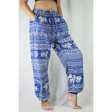 Load image into Gallery viewer, Elephant Temple Unisex Drawstring Genie Pants in Bright Blue PP0110 020014 06