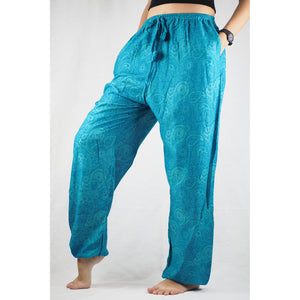 Paisley Mistery Unisex Drawstring Genie Pants in Blue PP0110 020016 04