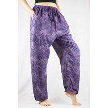 Load image into Gallery viewer, Paisley Mistery Unisex Drawstring Genie Pants in Purple PP0110 020016 08