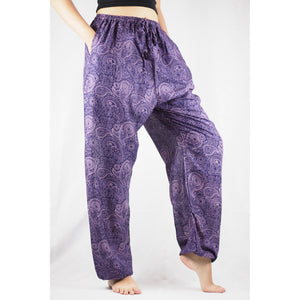 Paisley Mistery Unisex Drawstring Genie Pants in Purple PP0110 020016 08