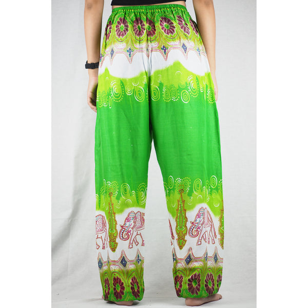 Solid Top Elephant Unisex Drawstring Genie Pants in Green PP0110 020017 02