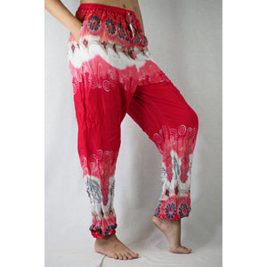 Solid Top Elephant Unisex Drawstring Genie Pants in Bright Red PP0110 020018 05