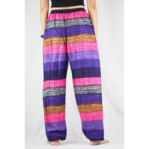 Funny Stripe Unisex Drawstring Genie Pants in Purple PP0110 020021 03