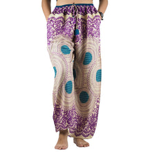 Load image into Gallery viewer, Tone mandala Unisex Drawstring Genie Pants in Purple PP0110 020032 01