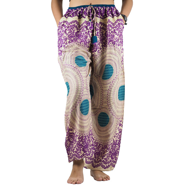 Tone mandala Unisex Drawstring Genie Pants in Purple PP0110 020032 01