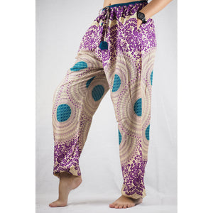 Tone mandala Unisex Drawstring Genie Pants in Purple PP0110 020032 01
