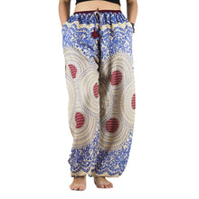 Load image into Gallery viewer, Tone mandala Unisex Drawstring Genie Pants in Navy PP0110 020032 04