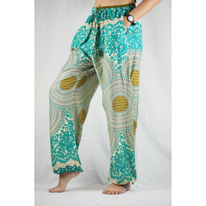 Tone mandala Unisex Drawstring Genie Pants in Ocean Green PP0110 020032 06